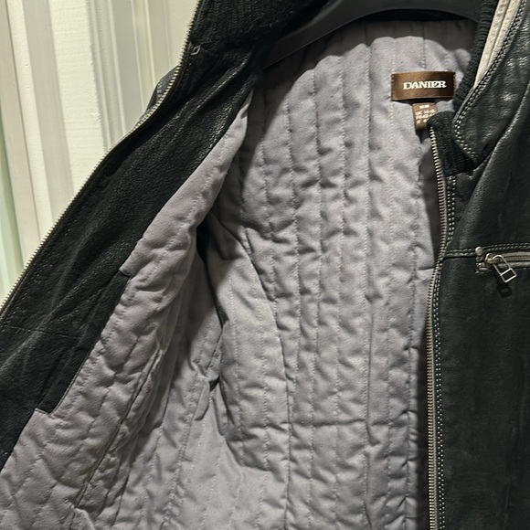 Leather thinsulate lined leather jacket black distressed leather - Picture 3 of 11